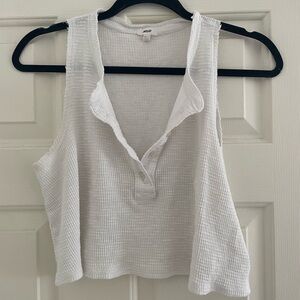 Aerie white waffle crop top size XS